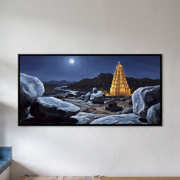 Virupaksha Tower under a Full Moon