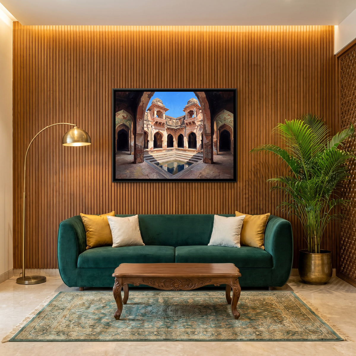 Queen's Bath at Midday - canvas art shown in a styled room