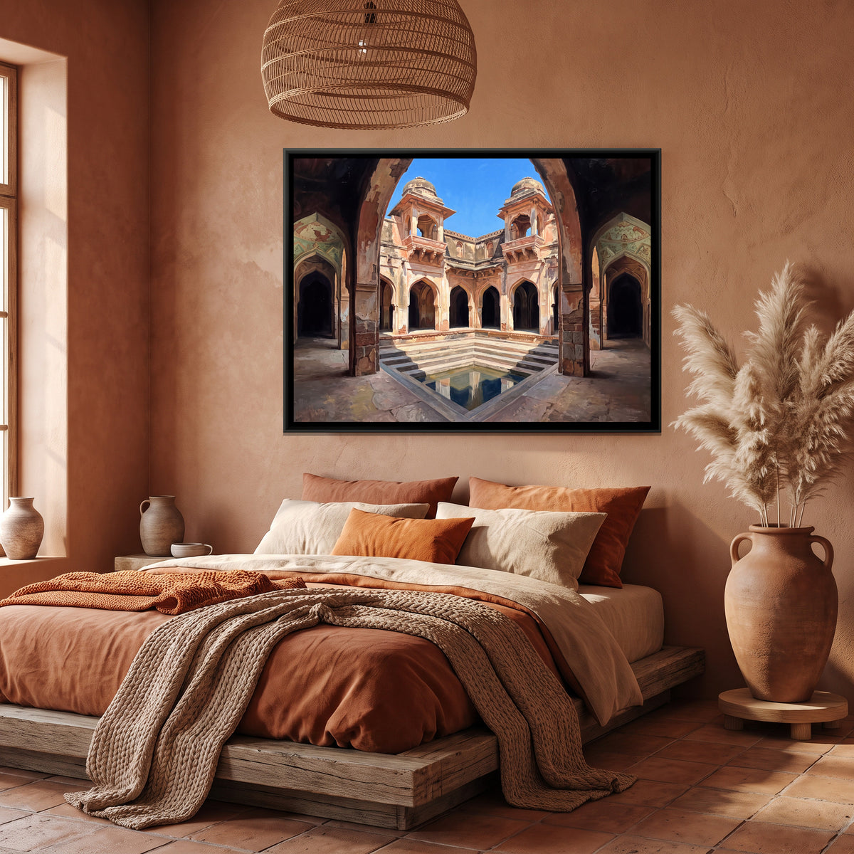 Queen's Bath at Midday - canvas art shown in a second room setting