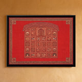Terracotta Temple Facade with Panels on Vermilion Red