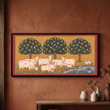 Cows and Calves beneath a Kadamba Grove