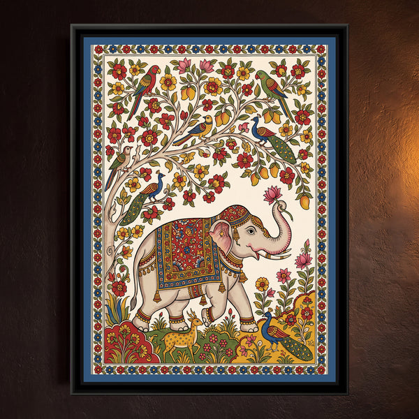 Elephant beneath a Flowering Mango Tree